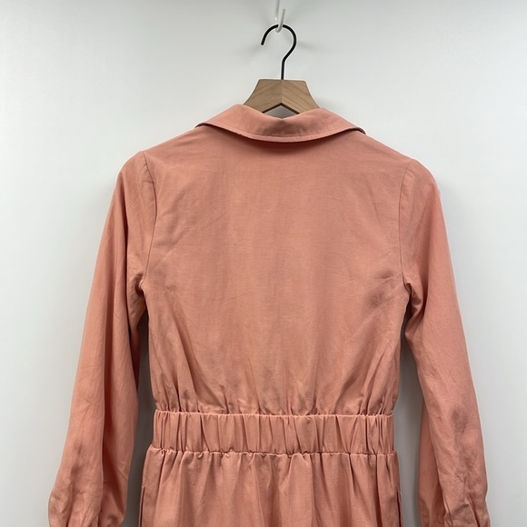 NWT Lovers & Friends Karina Linen Utility Elastic Waist Jumpsuit Pink XXS - Picture 6 of 8